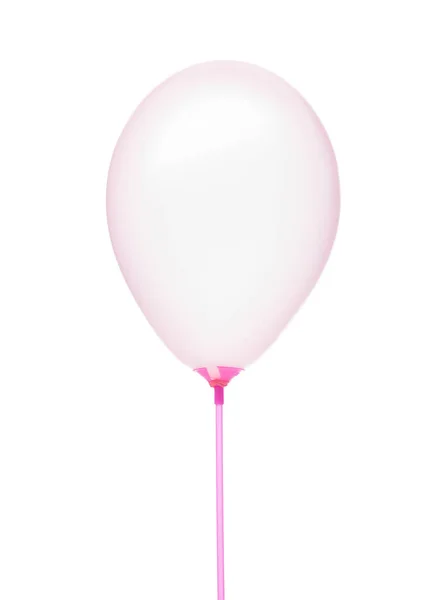 Transparenter Rosa Ballon Auf Einem Stock Auf Weißem Hintergrund — Stockfoto