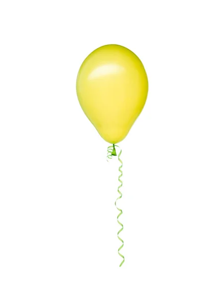 Szafari Zöld Ballon Szalaggal Repül Izolált Fehér Alapon — Stock Fotó