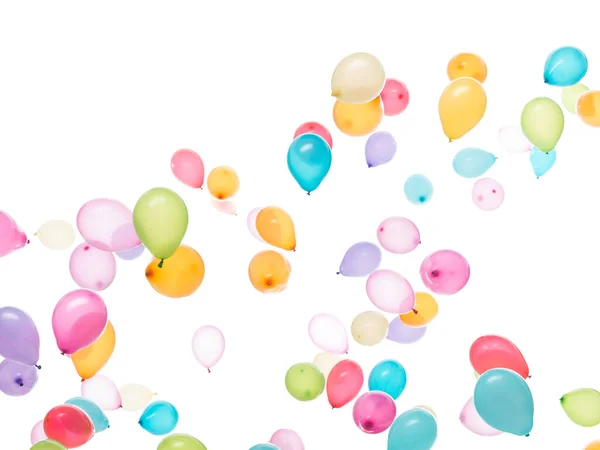 Fondo Blanco Una Gran Cantidad Globos Colores —  Fotos de Stock