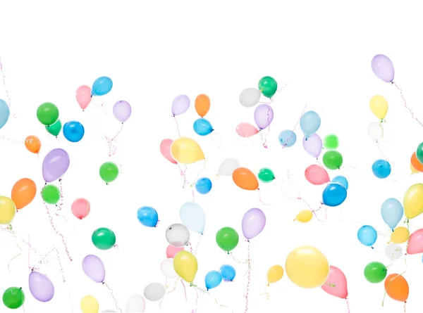 White Background Lot Colorful Balloons — Stock Photo, Image