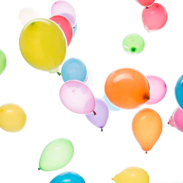 Square Image White Background Many Colorful Balloons — Stock Photo, Image