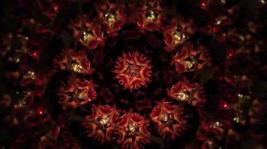 Parlayan ışıkları ve hızlı şekil değiştiren fraktallar.