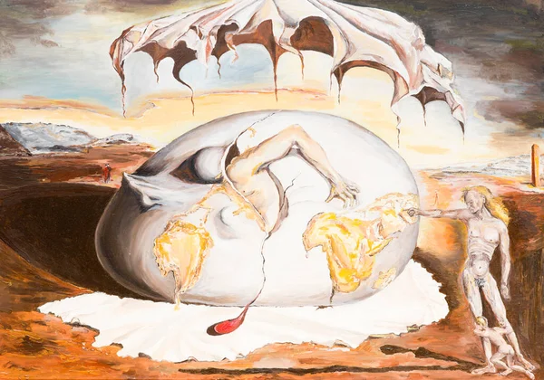 Yağlı boya resim, Salvador Dali 'nin yaptığı ünlü bir tablonun kopyası.