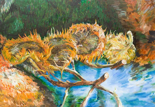 Yağlı Boya Resim Vincent Van Gogh Yaptığı Ünlü Bir Tablonun — Stok fotoğraf