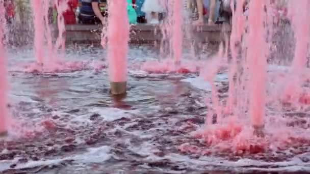 Fuentes diseñadas de color rojo en el festival de la cereza salvaje — Vídeo de stock