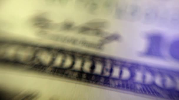 Un billet de 100 dollars. Macro .