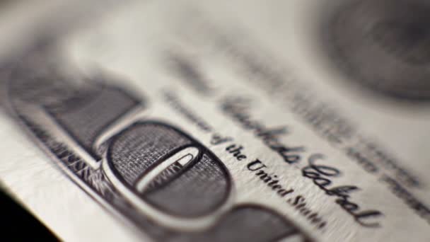 Un billet de 100 dollars. Macro .