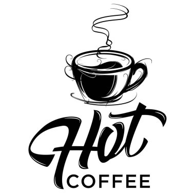 Soyut klasik Retro Coffee bardak süslemesi, kaligrafik ve tipografik unsurlar tasarım, etiket. Vektör.