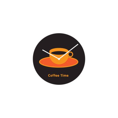 Zaman işaretiyle kahve markası için vintage logo vektörü