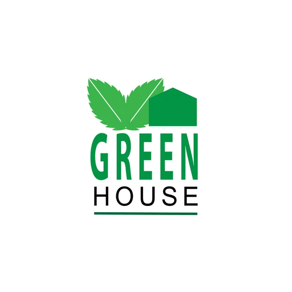 Απλός Σχεδιασμός Λογότυπου Του Πράσινου Σπιτιού Για Ιδέες — Διανυσματικό Αρχείο