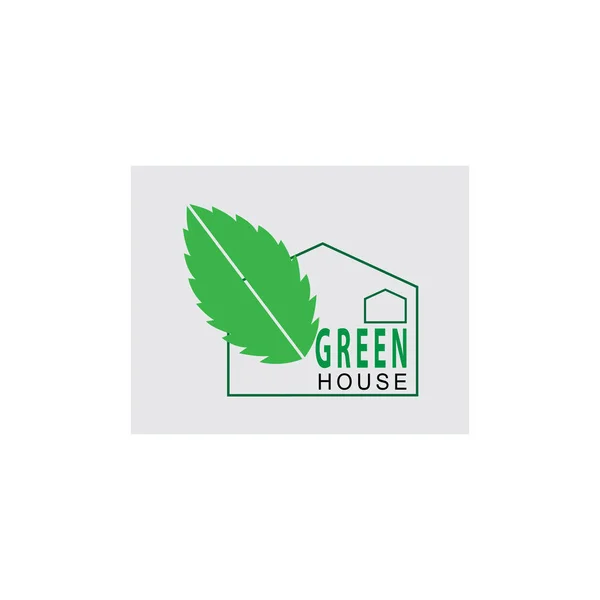 アイデアのための緑の家のシンプルなロゴデザイン — ストックベクタ