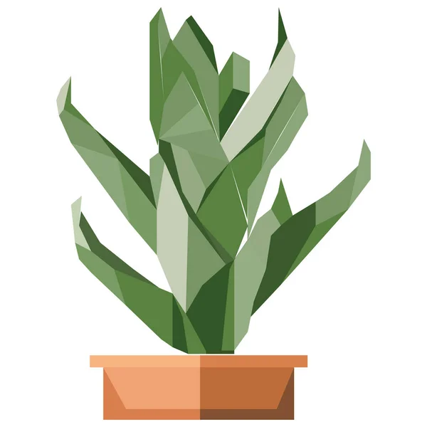Niska Poli Ilustracja Drzewa Kaktusowego Trawką Gradient Wielokątny — Wektor stockowy