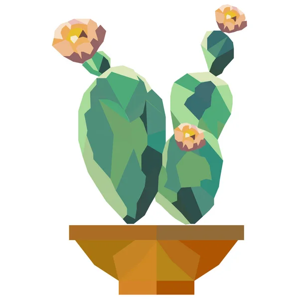 Alacsony Poli Illusztráció Kaktusz Virág Pot Gradient Poligonális Jogdíjmentes Stock Vektorok