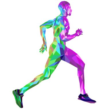 Geometrik tasarım ile çalışan insan tasarımı. Çokgen, düşük yalan makinesi, ayrışma.