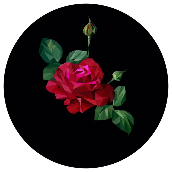 Κόκκινο Τριαντάφυλλο Χαμηλό Πολυ Σχέδιο Απεικόνισης Πολύχρωμο Κλίση Πολυγωνικό — Διανυσματικό Αρχείο