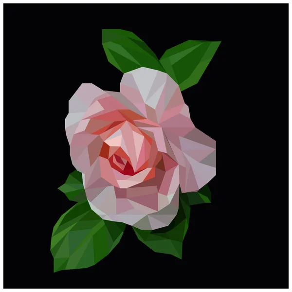 Vector Rose Flower Illustration Polygonal Design Gradient Background — Stock Vector