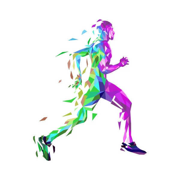 Illustration Von Running Man Design Mit Geometrischem Design Polygonal Low — Stockvektor