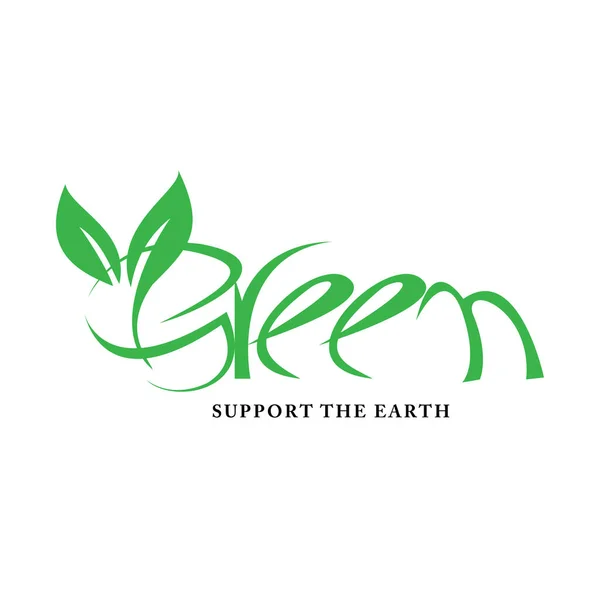 Abstract Logo Design Ecological Support Earth — ストックベクタ