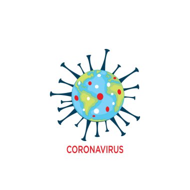 Vector illustration of corona virus icon strikes the world.