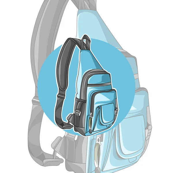 Mochila Diseño Inusual Marrón Púrpura Para Escuela Ocio — Vector de stock