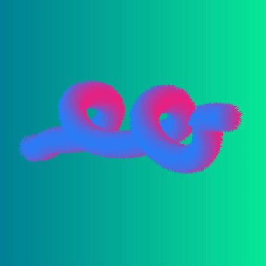 Üç boyutlu soyut şekil. Gerçekçi bir 3B kürk etkisi vektör illüstrasyonu