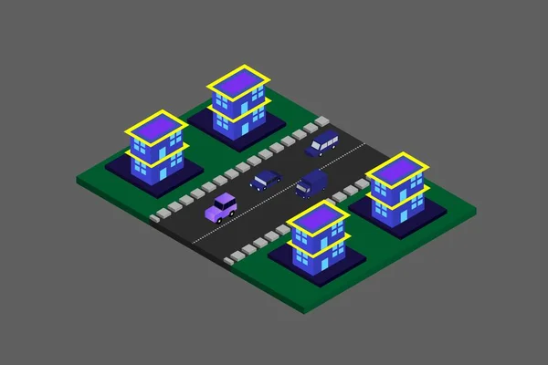 Basit ev simgesinin vektör illüstrasyonu. Basit ve modern ev vektör simgesi oluşturuluyor. Sanat ve Mimarlık Modern Binalar Vektör İllüstrasyonu. Isometric Yeni Şehir Yapı Vektörü illüstrasyonuName