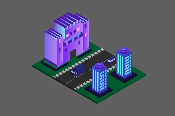 Basit ev simgesinin vektör illüstrasyonu. Basit ve modern ev vektör simgesi oluşturuluyor. Sanat ve Mimarlık Modern Binalar Vektör İllüstrasyonu. Isometric Yeni Şehir Yapı Vektörü illüstrasyonuName