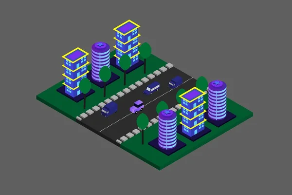 简单房屋图标的矢量图解 建造矢量图标简单而现代的家 艺术与建筑现代建筑矢量图解 等距新城市平房矢量图解 — 图库矢量图片