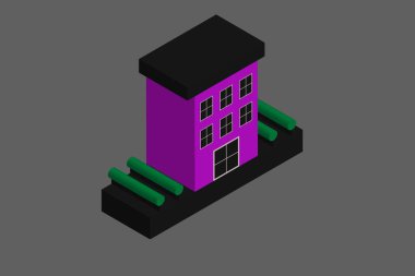  Düz stil vektör çizimi. Basit bir bina ev vektörü