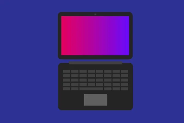 Flat Computer Laptop Symbol Für Website Und App Mockup Vector — Stockvektor