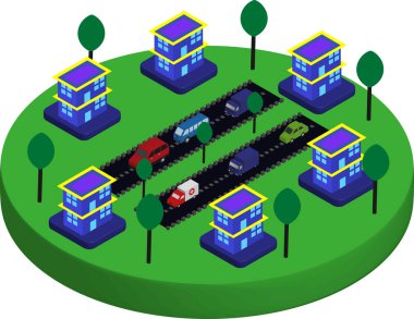  Isometric Düz Binalar Sanat Vektörü