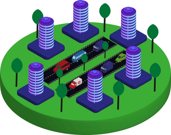  Isometric Düz Binalar vektör çizimi