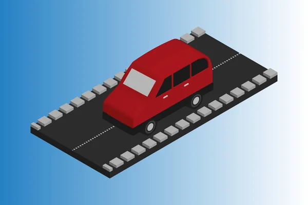 Diseño Isométrico Plano Del Arte Del Vector Del Coche — Vector de stock