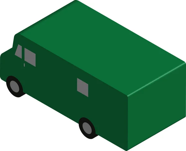 Isométrico Plana Bus Vector Ilustração —  Vetores de Stock