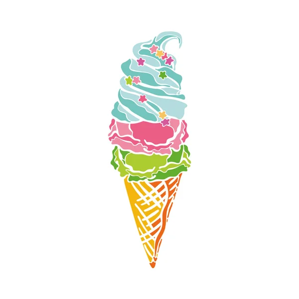 Ice cream. Na białym tle vector obiektu na białym tle. — Wektor stockowy