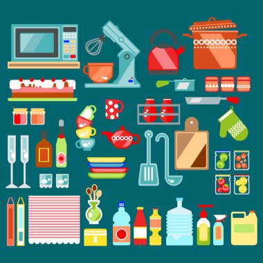 Mutfak. Düz stil vektör çizimi.