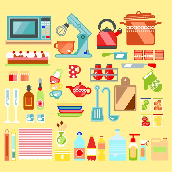 Kitchenware. Flat style vector illustration. — Stock Vector