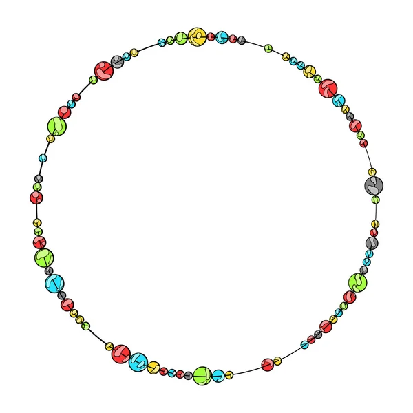 框架。珠。明亮的圆圈，圆点。白色背景上的隔离矢量对象. — 图库矢量图片