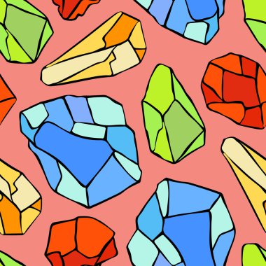 Renkli taşlar. Sorunsuz vektör desen (arka plan).