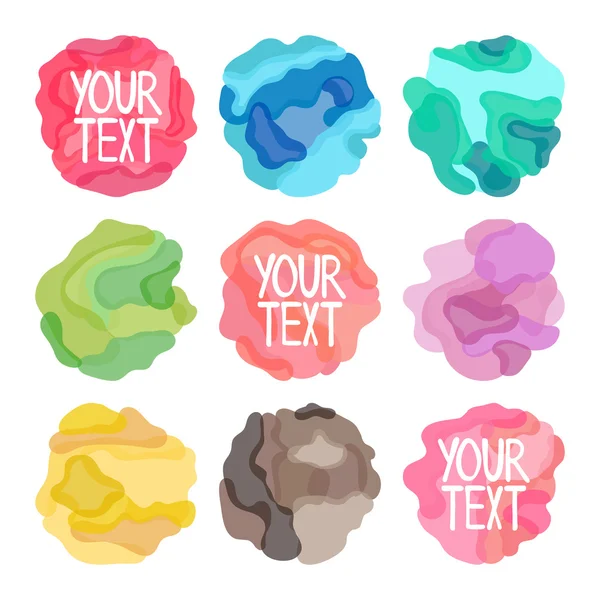 Your text. Stains and blots. Isolated vector objects on white background. Lettering. — Stock Vector