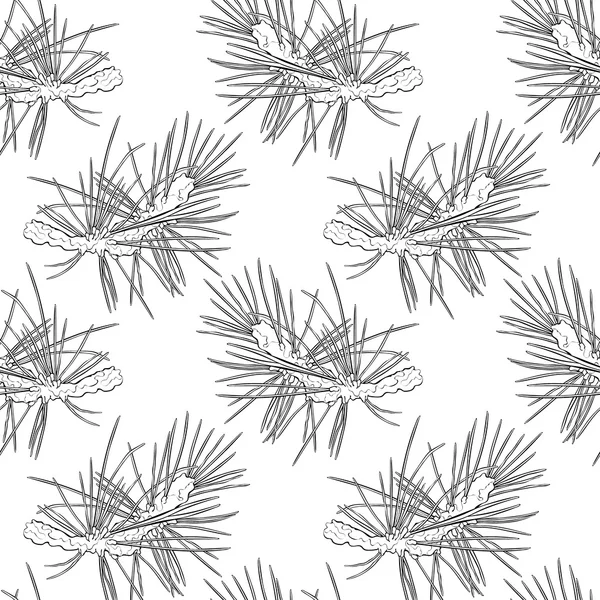 Gran kvistar. Spruce nålar. Sömlös vektor mönster (bakgrund). — Stock vektor