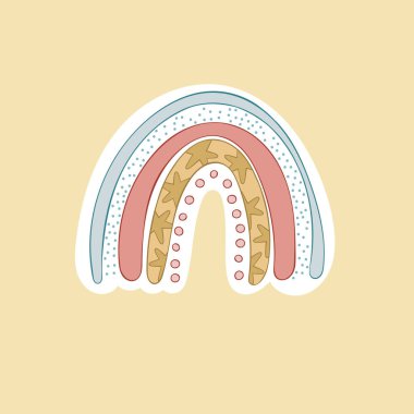 Gökkuşağı. Hazır ol. Çizgi film gökkuşağı karalaması. İzole vektör nesnesi.