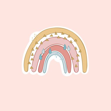 Gökkuşağı. Çizgi film gökkuşağı karalaması. İzole vektör nesnesi.