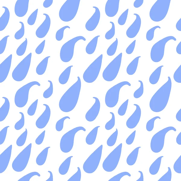 Regen. Druppels. Naadloze vectorillustratie (textuur) met de afbeelding van de regendruppels. Bedden Toon. — Stockvector