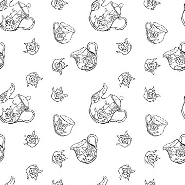 Tea set. Coffee service. Teapot and cup.