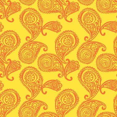 Paisley. Vektör sorunsuz çizim. Parlak renk desen.