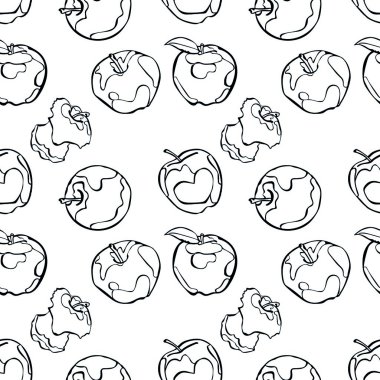 Elma. Vektör sorunsuz çizim.