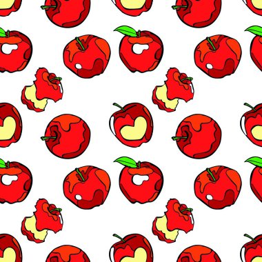 Elma. Vektör sorunsuz çizim.