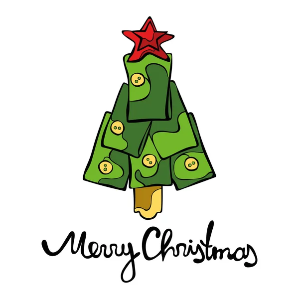 Merry Christmas. Christmas tree. Isolated object on white background. — Wektor stockowy