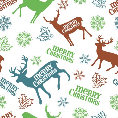 Mutlu Noeller. Noel geyiği. Vektör sorunsuz çizim. Noel arka plan. Kış desen.